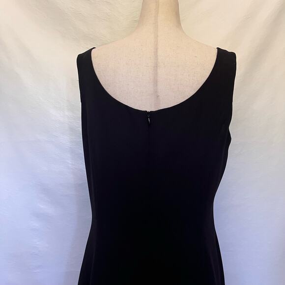 Virgo Chiffon Overlay Little Black Dress Size 10 Whimsygoth Midi Cocktail Sheer - Picture 8 of 14